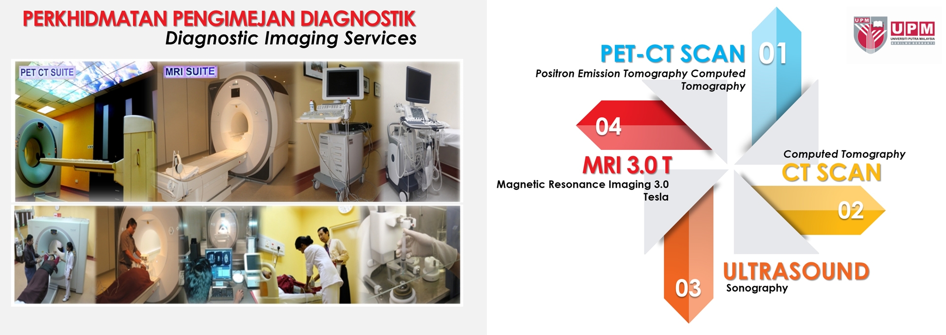 We provided the services of MRI, PET/CT, CT and Ultrasound